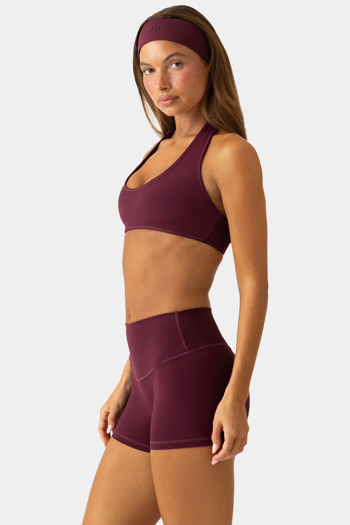 Chic Soft Active Mini Shorts in Plum