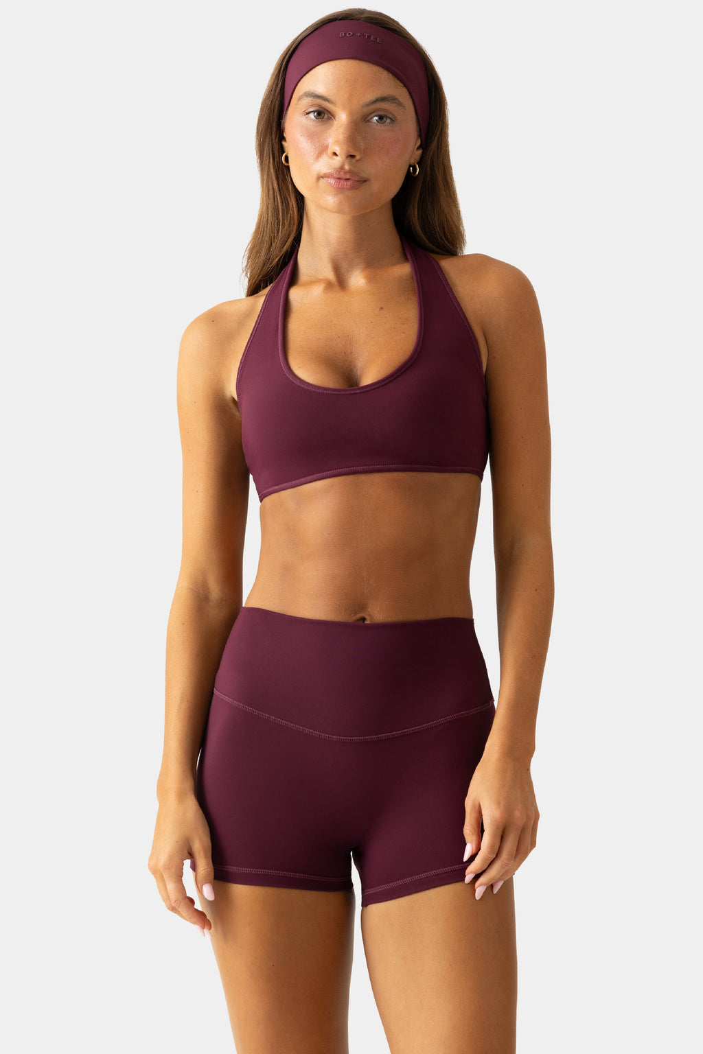 Chic Soft Active Mini Shorts in Plum