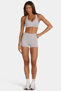 Chic Soft Active Mini Shorts in Grey Marl