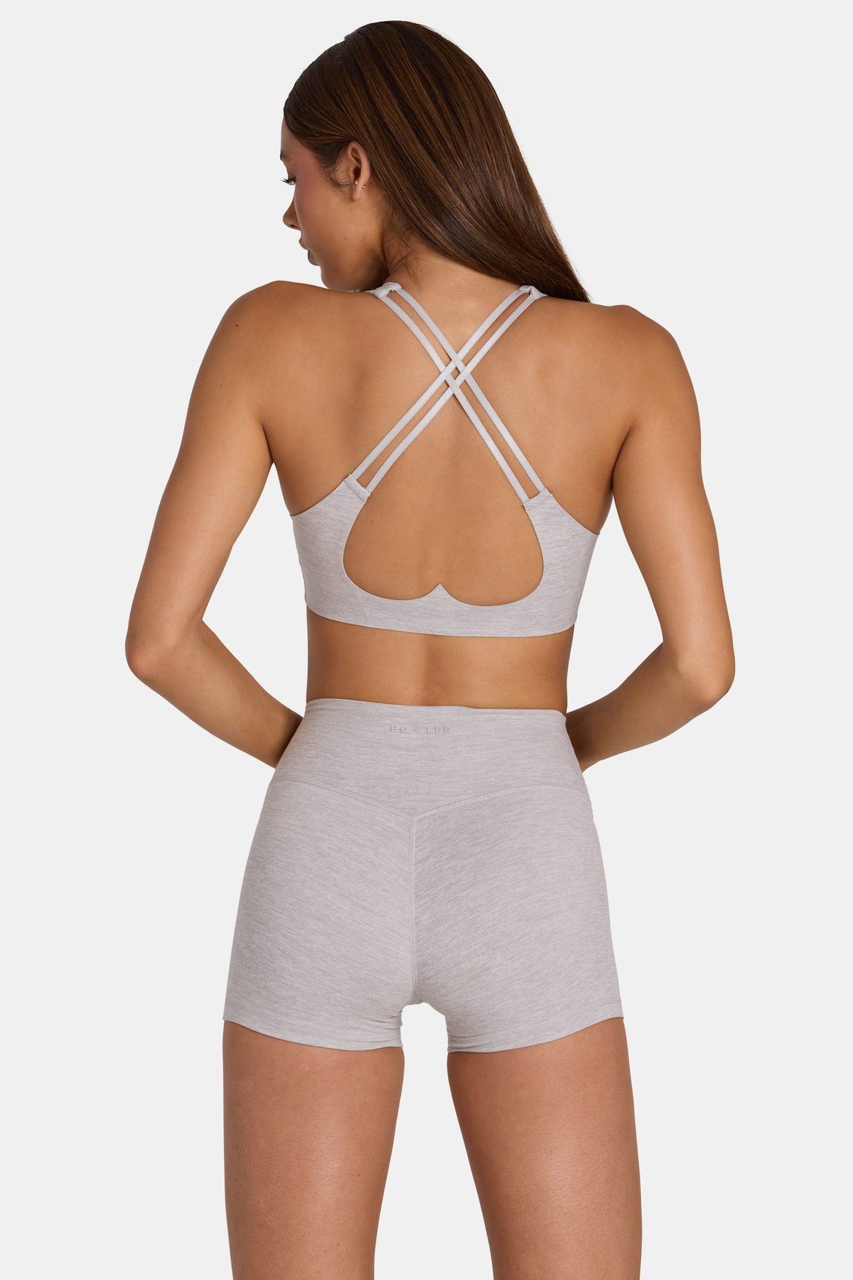 Chic Soft Active Mini Shorts in Grey Marl