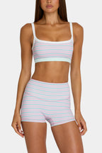 Chic Soft Active Reversible Sports Bra in Multi Stripe