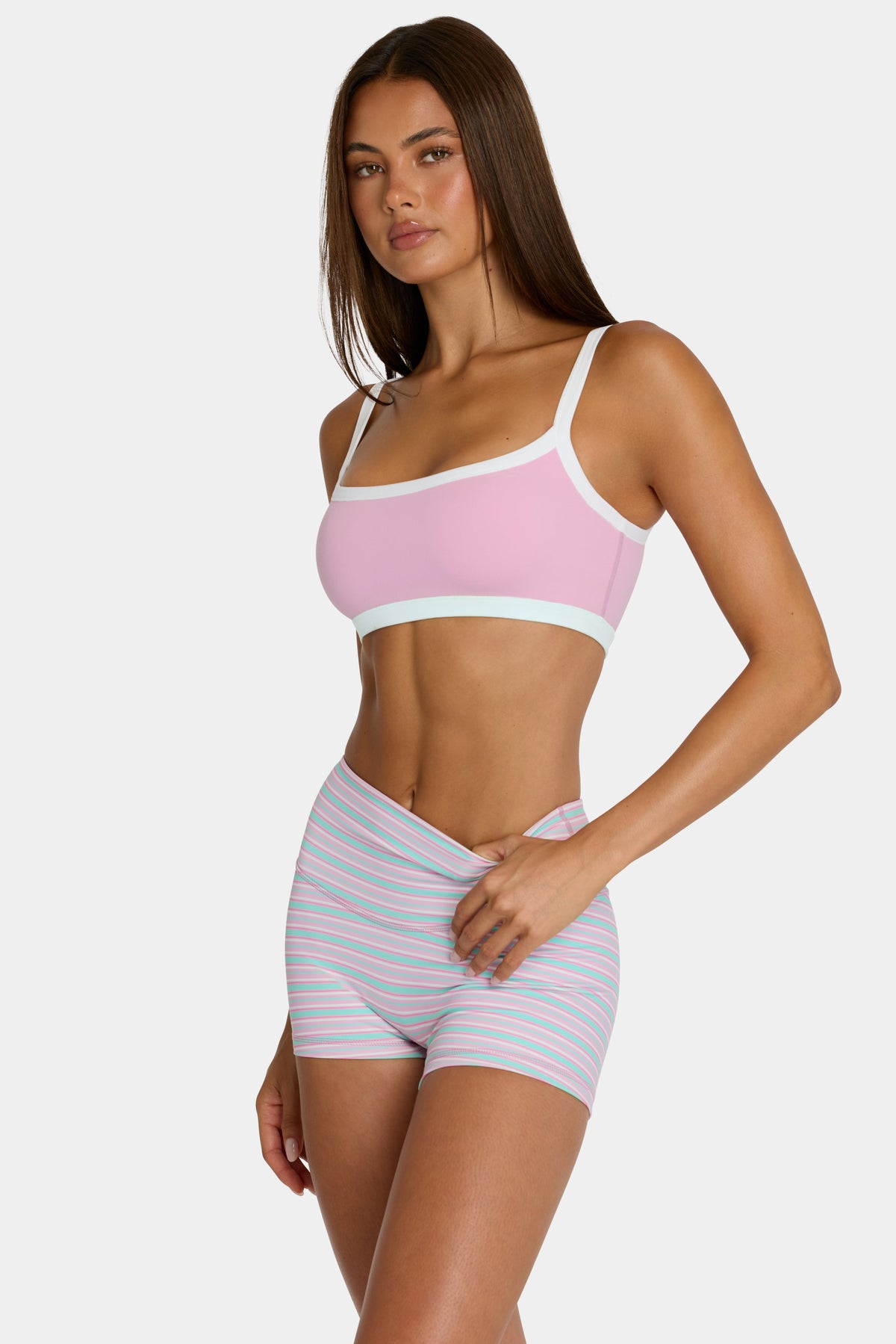 Chic Soft Active Reversible Sports Bra in Multi Stripe