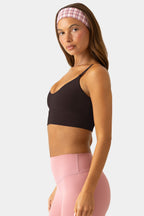 Chic Soft Active Scoop-Neck Sports Bra in Espresso