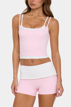 Chic Soft Active Double-Layer Tank Top in Sorbet