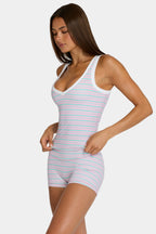 Chic Soft Active Tank Top in Multi Stripe