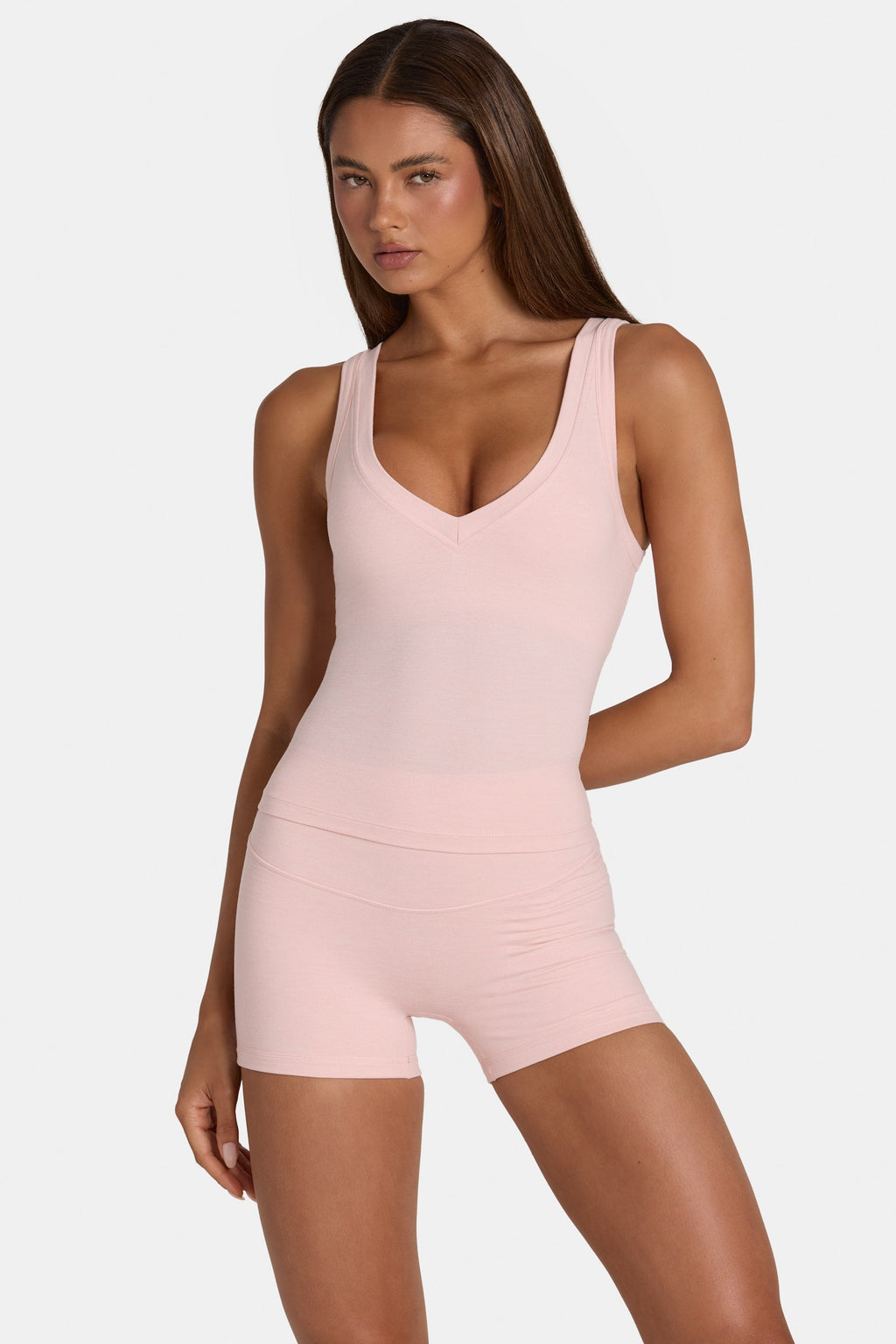 Chic Soft Active Tank Top in Blush Marl