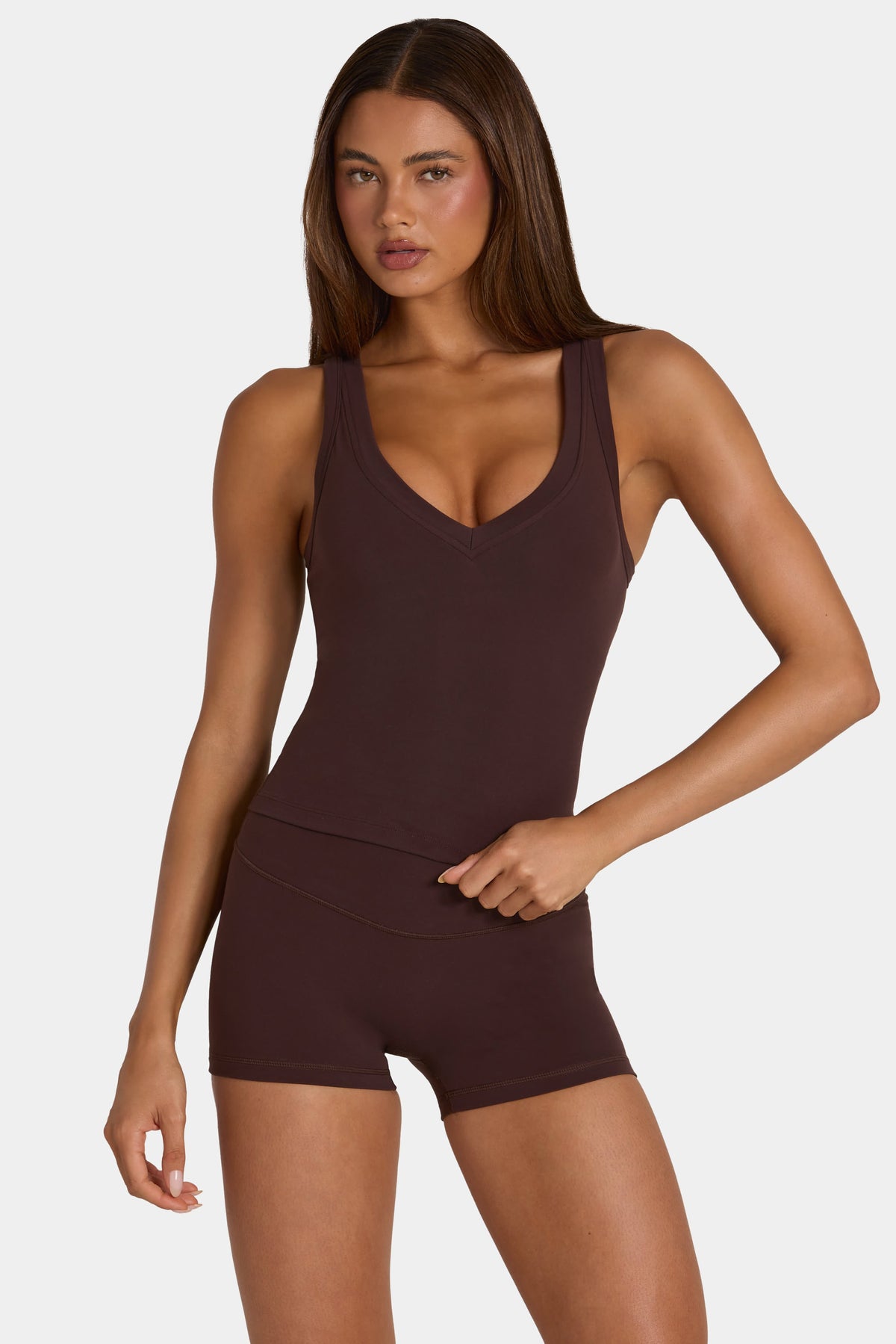 Chic Soft Active Tank Top in Espresso