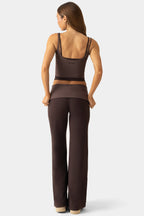 Chic Soft Active Wide-Leg Trousers in Espresso