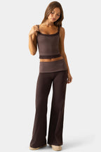 Chic Soft Active Wide-Leg Trousers in Espresso
