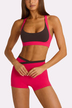 Chic Soft Active Wrap Waist Shorts in Hot Pink