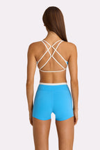 Chic Soft Active Wrap Waist Shorts in Electric Blue