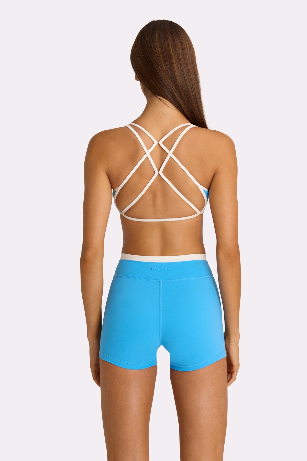 Chic Soft Active Wrap Waist Shorts in Electric Blue