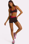 Chic Soft Active Wrap Waist Shorts in Truffle