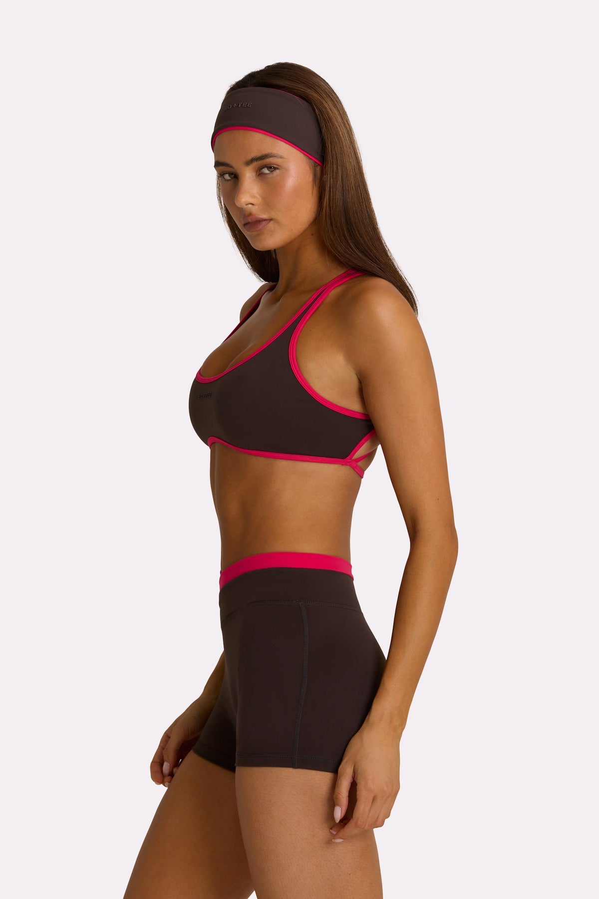 Chic Soft Active Wrap Waist Shorts in Truffle