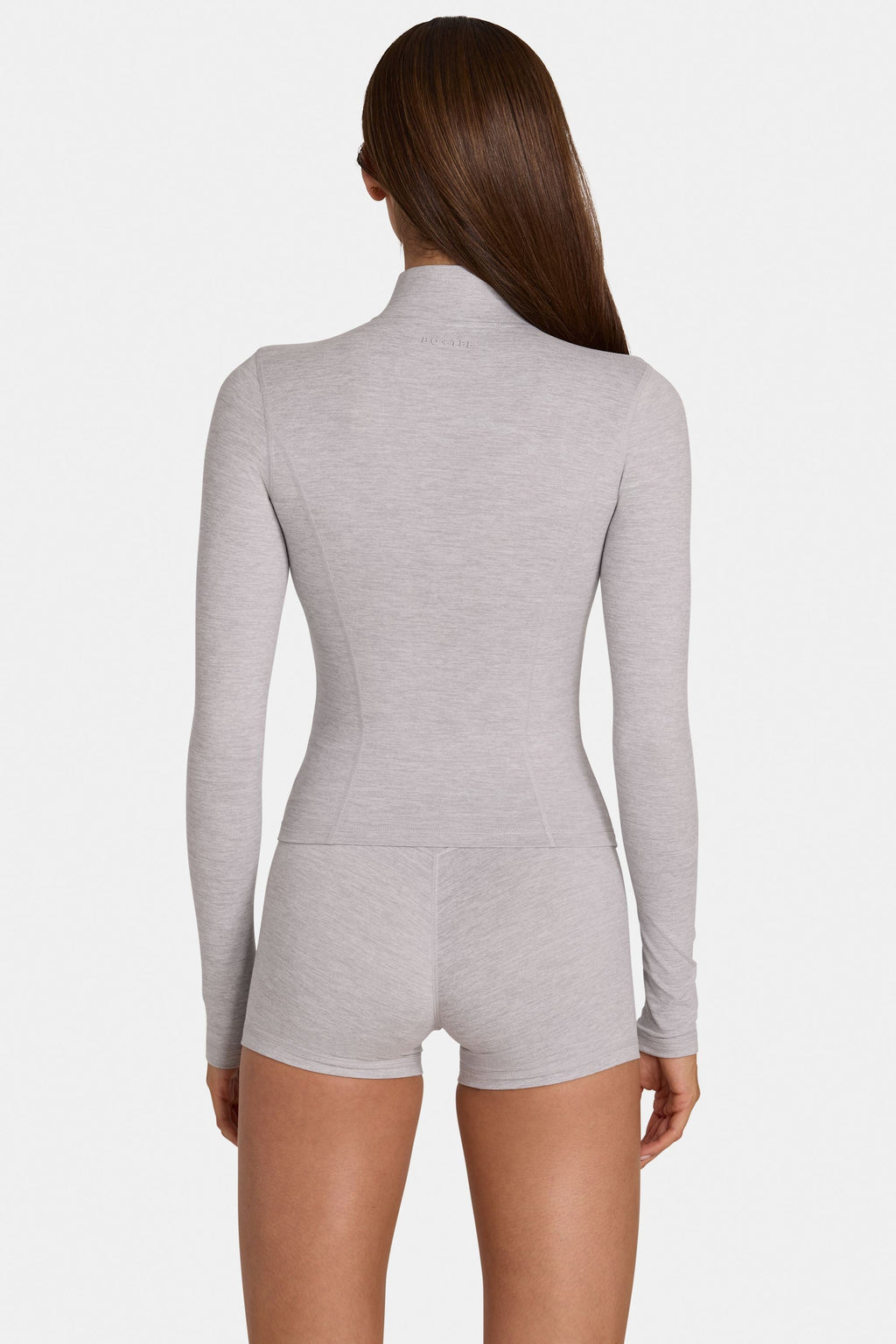 Chic Soft Active Zip-Up Jacket in Grey Marl