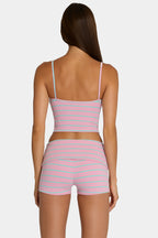 Chic Brushed Jersey Tank Top in Multi Stripe