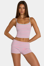 Chic Brushed Jersey Tank Top in Multi Stripe