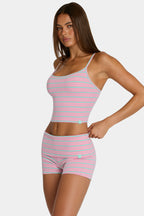 Chic Brushed Jersey Tank Top in Multi Stripe