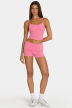 Chic Brushed Jersey Tank Top in Pink Stripe
