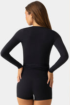 Chic Soft Jersey Wrap Top in Black