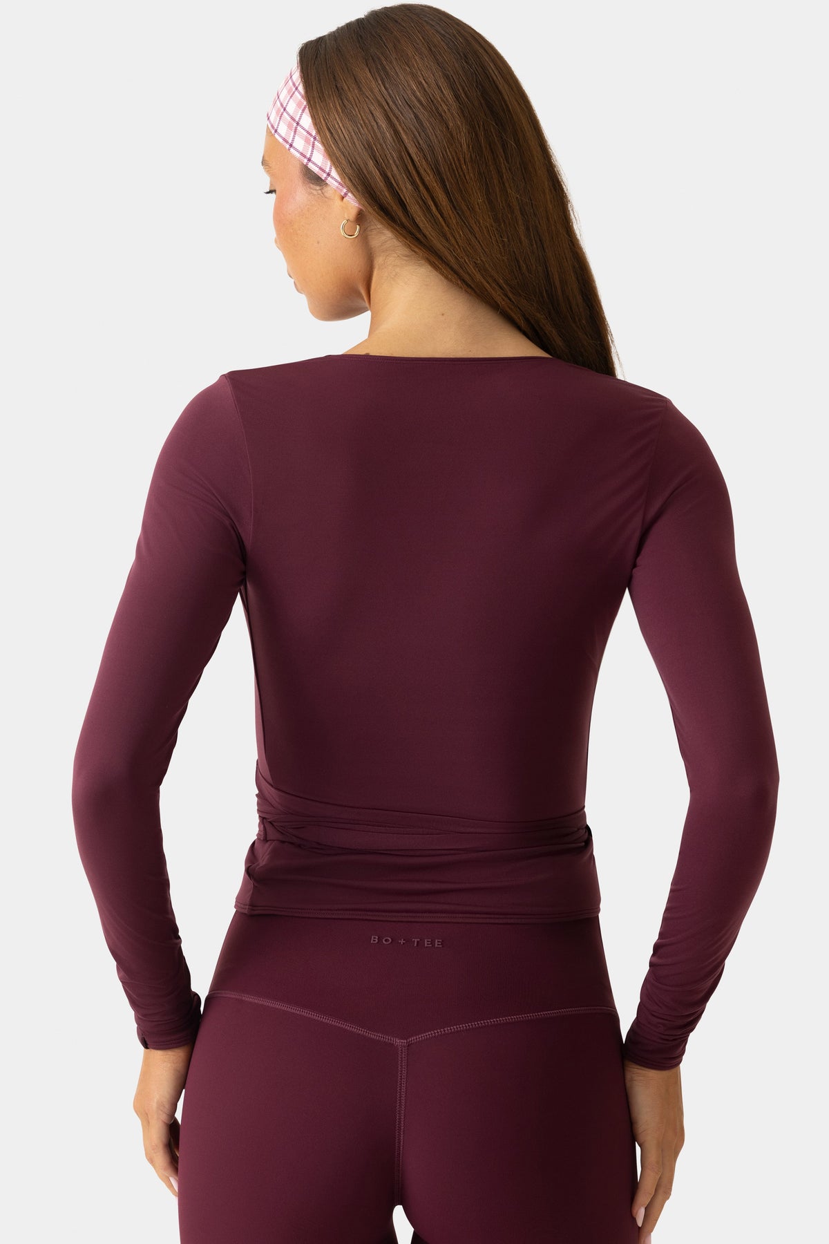 Chic Soft Jersey Wrap Top in Plum