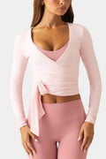 Chic Soft Jersey Wrap Top in Ballet