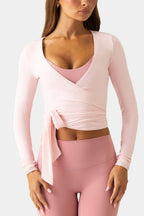 Chic Soft Jersey Wrap Top in Ballet