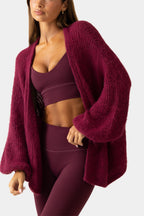 Chic Soft Knit Cardigan in Plum