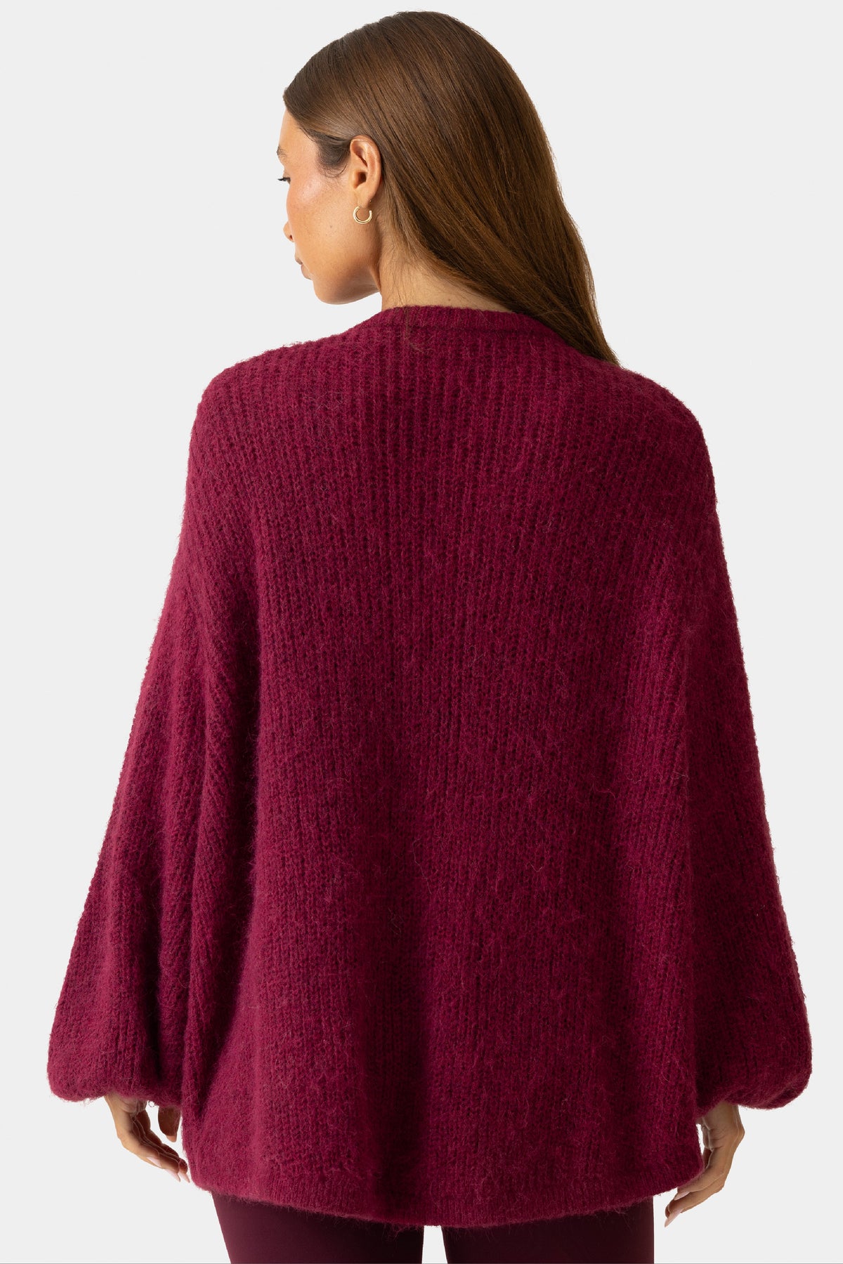 Chic Soft Knit Cardigan in Plum