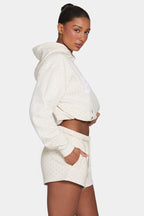 Chic Sweat Shorts in Blush Polka Dot