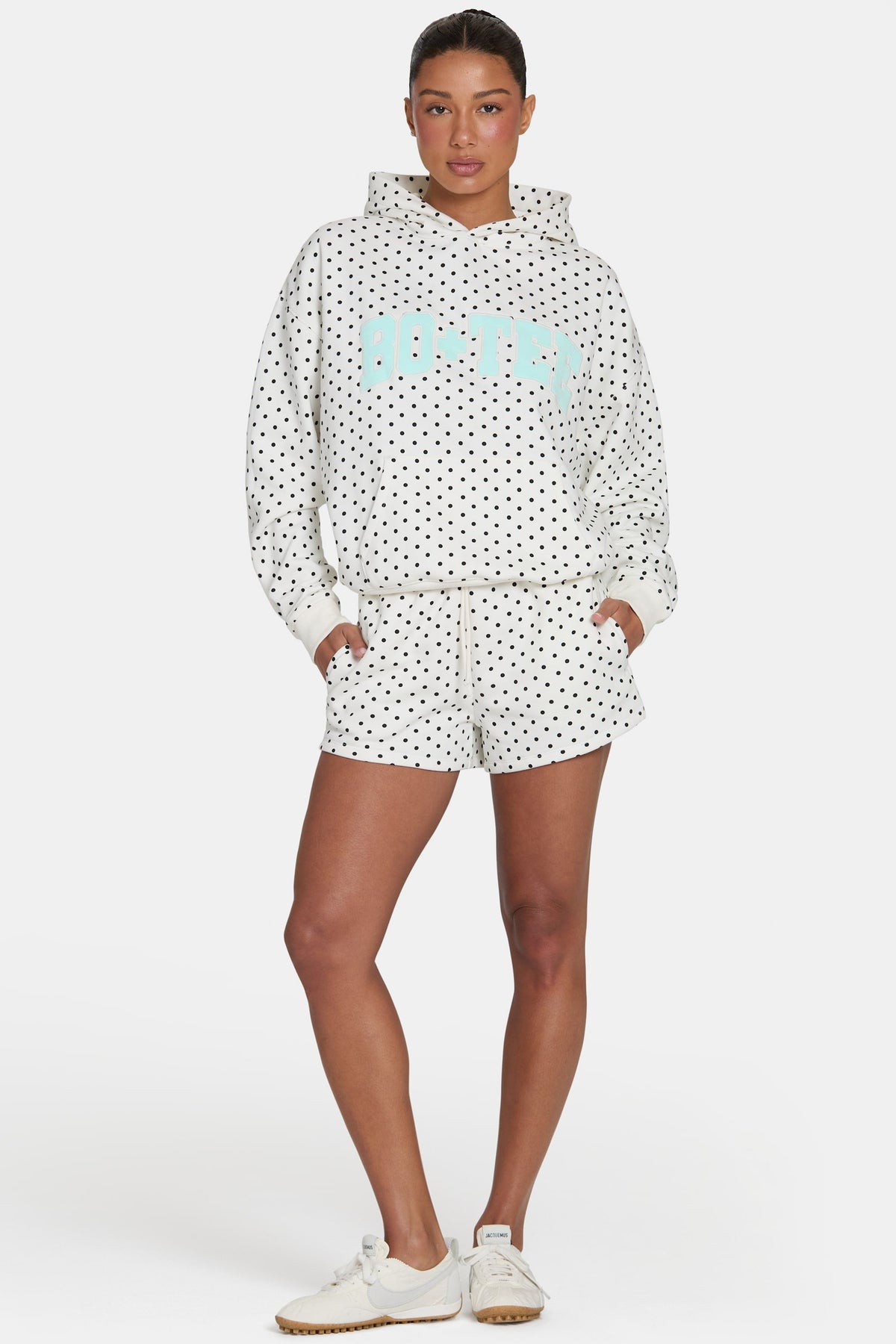 Chic Sweat Shorts in Coconut Polka Dot
