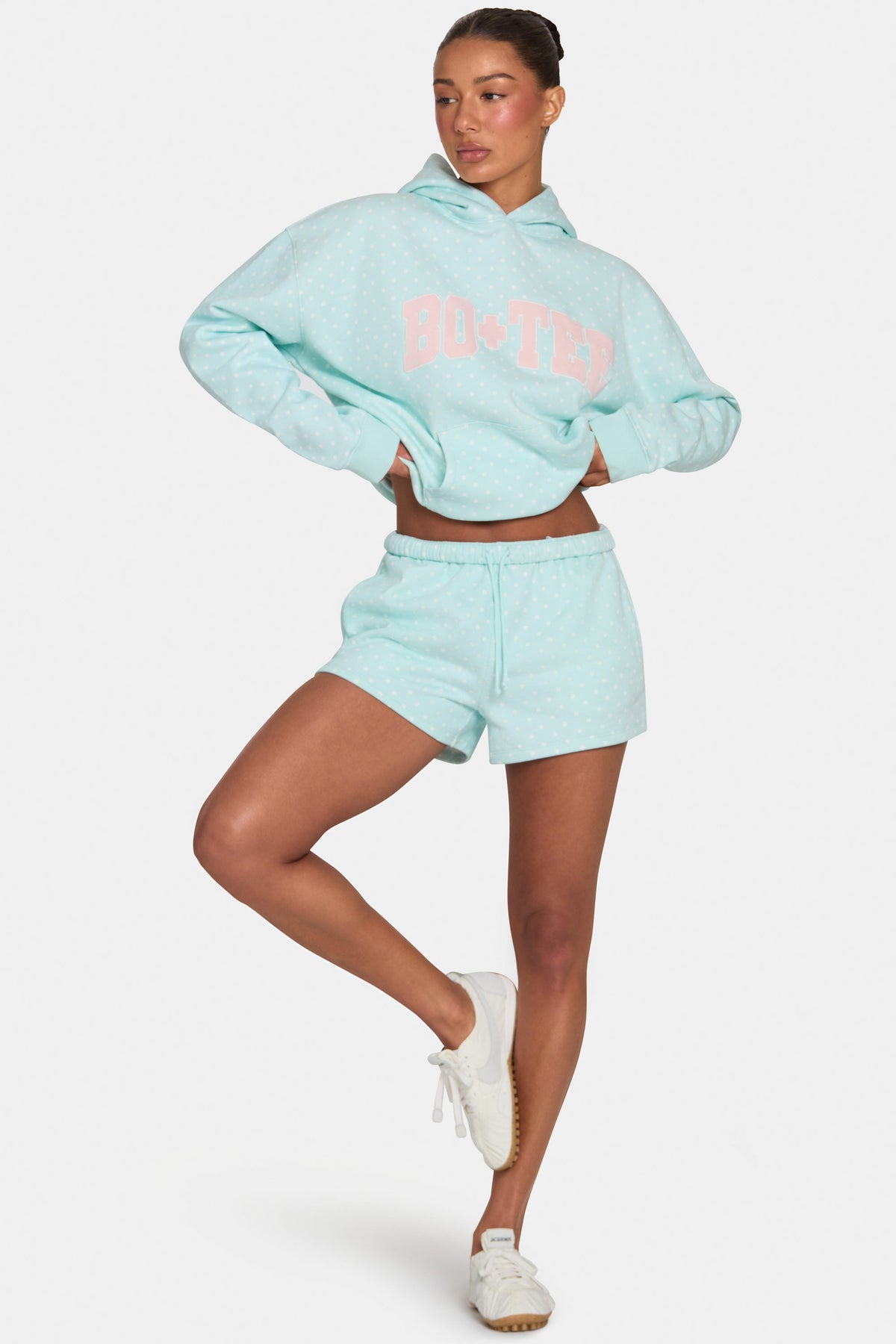 Chic Sweat Shorts in Peppermint Polka Dot