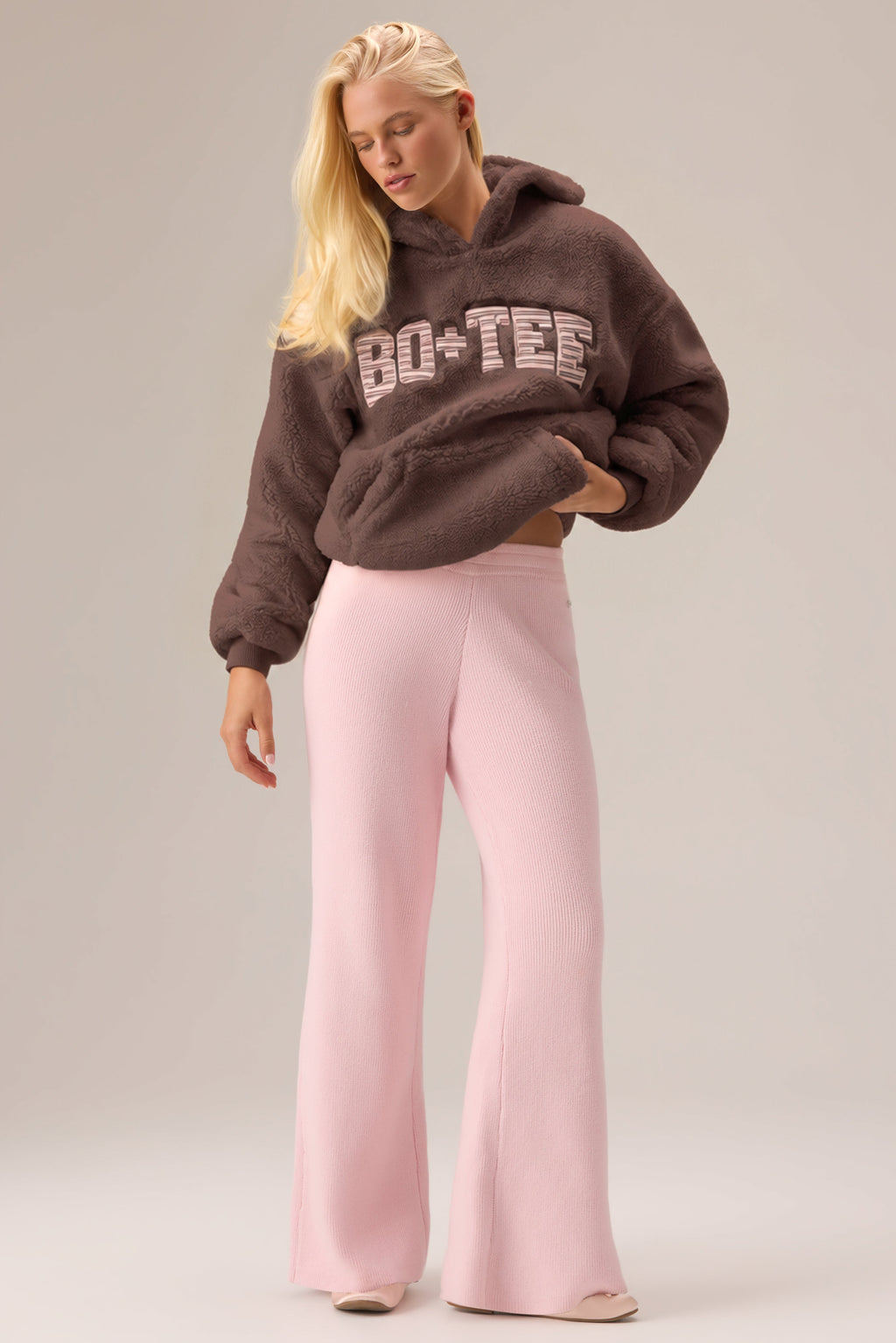 Chic Teddy Fleece Hoodie in Chestnut