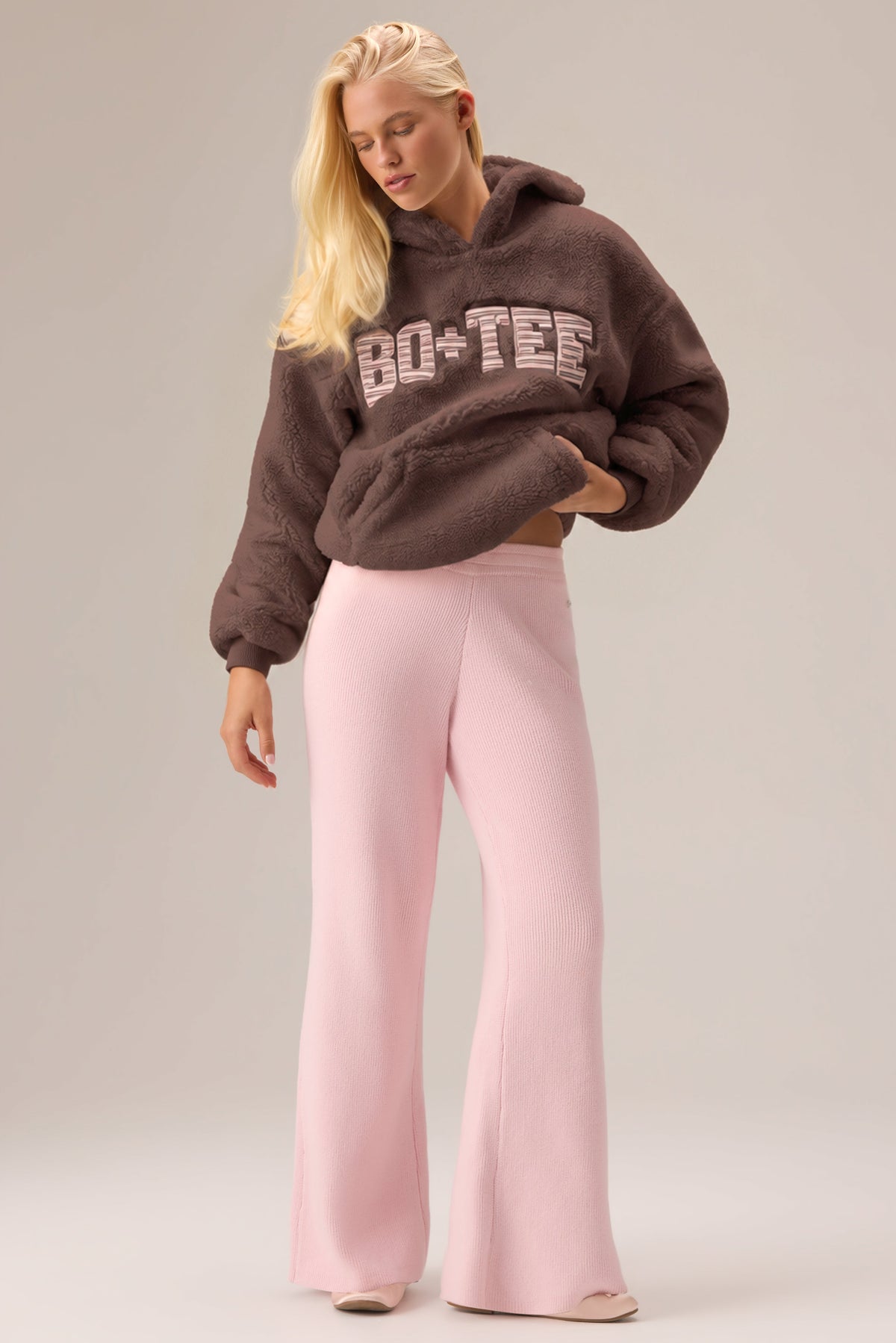 Chic Teddy Fleece Hoodie in Chestnut