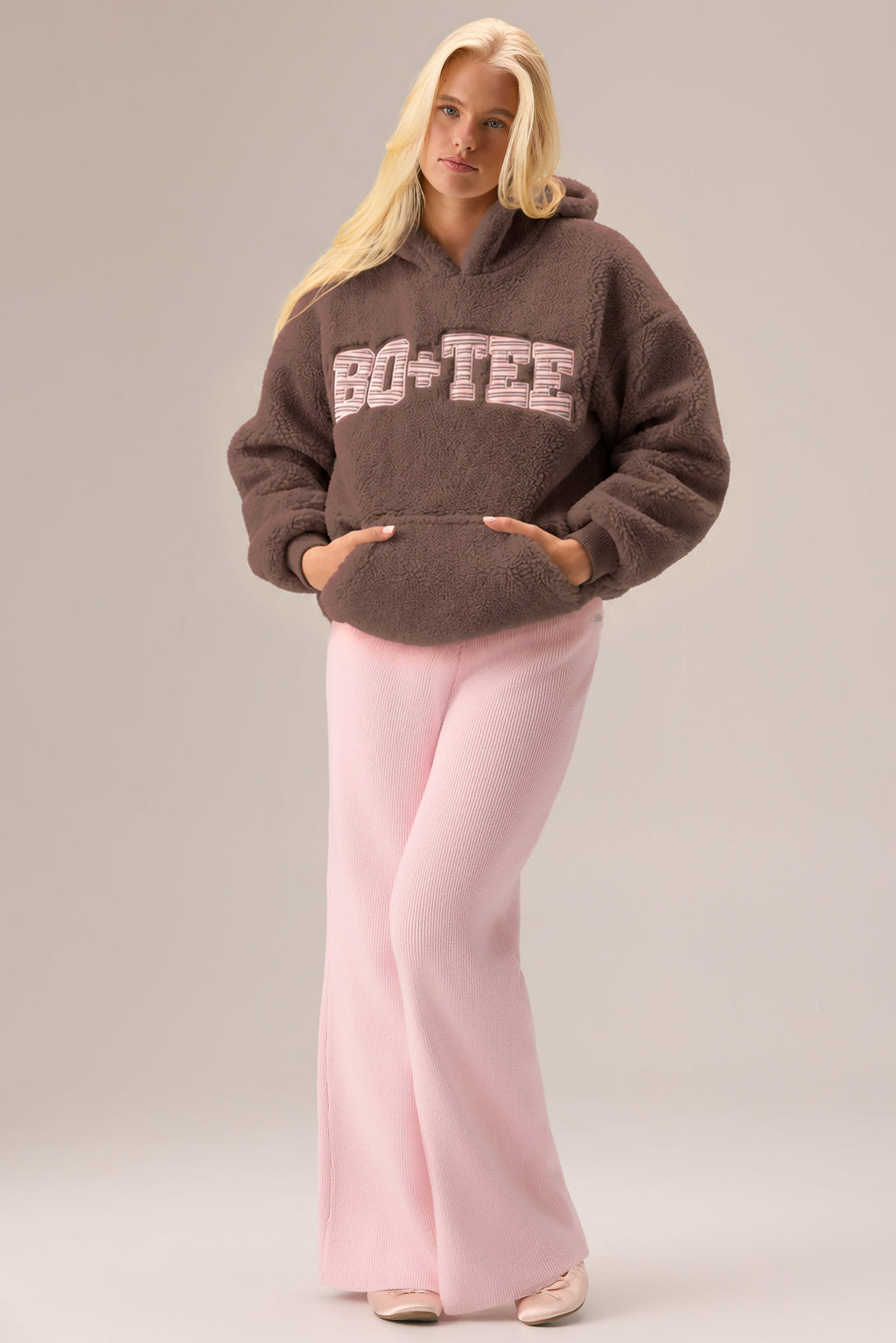 Chic Teddy Fleece Hoodie in Chestnut