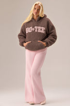 Chic Teddy Fleece Hoodie in Chestnut