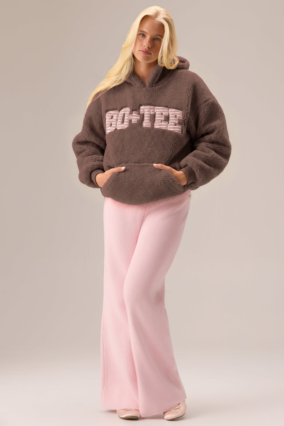 Chic Teddy Fleece Hoodie in Chestnut
