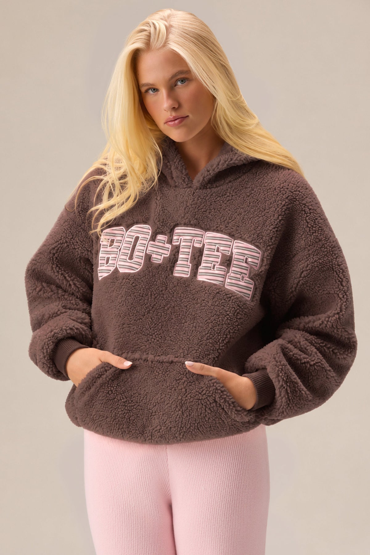 Chic Teddy Fleece Hoodie in Chestnut