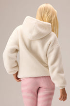 Chic Teddy Fleece Hoodie in Vanilla