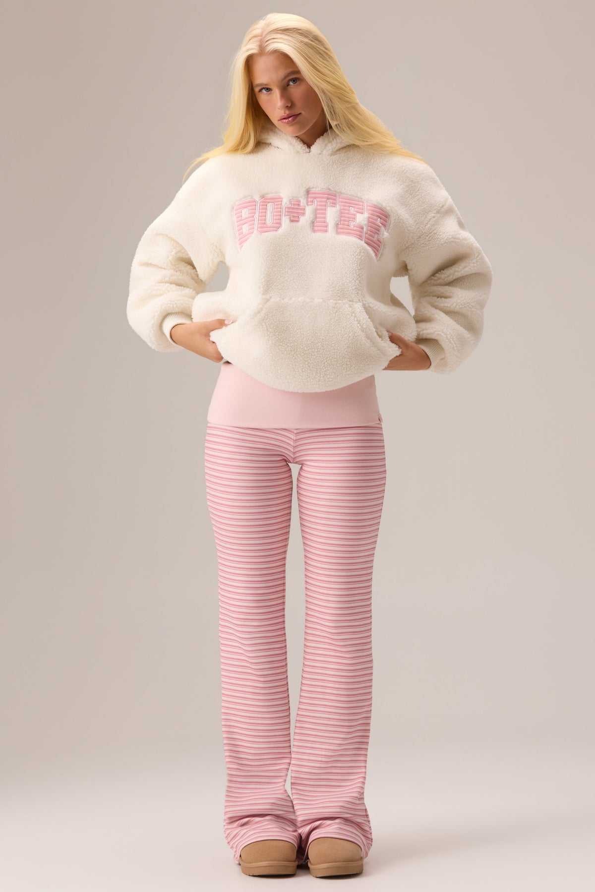 Chic Teddy Fleece Hoodie in Vanilla