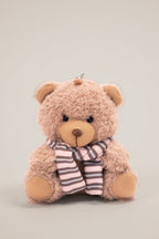 Chic Teddy Keychain in Chestnut Stripe
