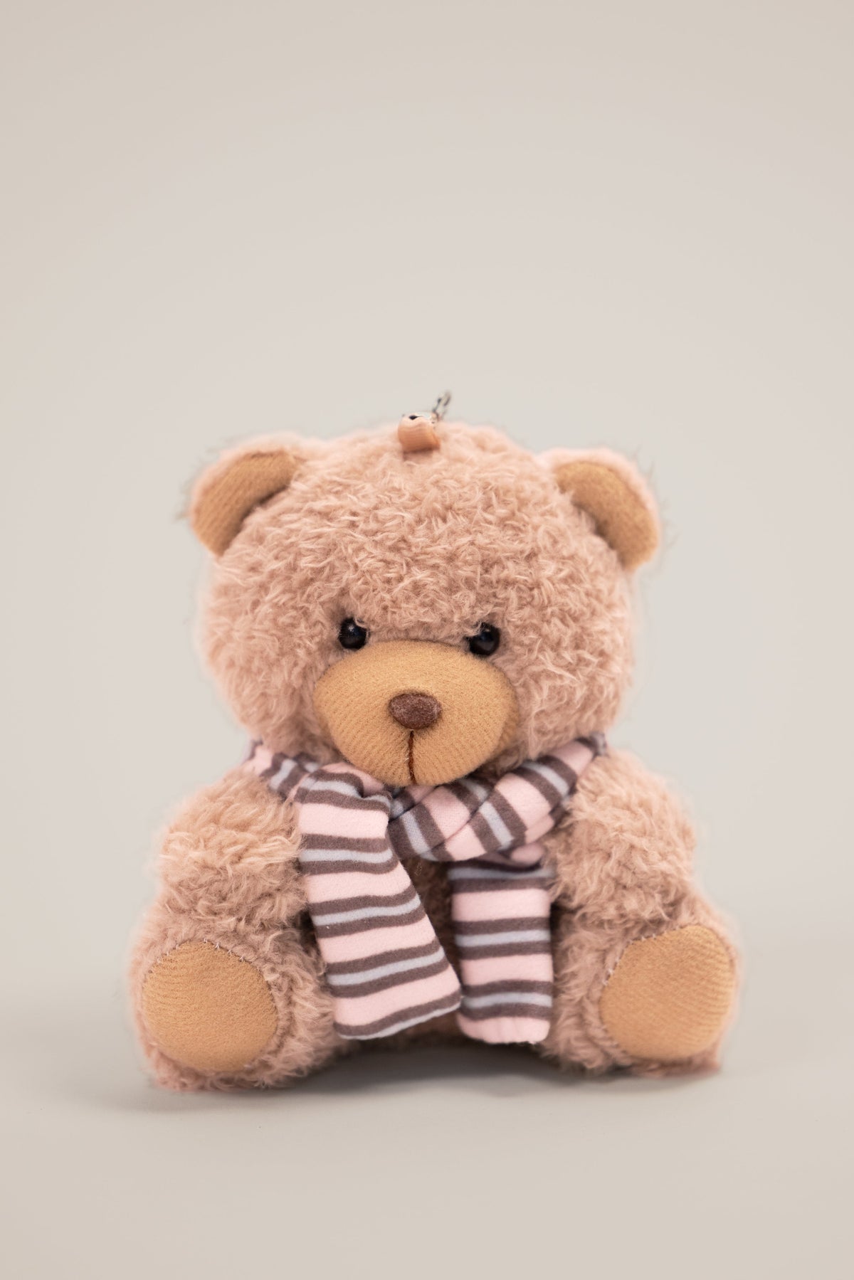 Chic Teddy Keychain in Chestnut Stripe