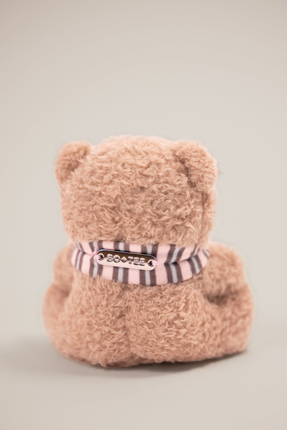 Chic Teddy Keychain in Chestnut Stripe