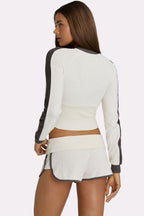 Chic Terry Foldover Waist Shorts in Coconut