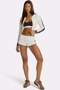 Chic Terry Foldover Waist Shorts in Coconut