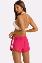 Chic Woven Track Shorts in Hot Pink