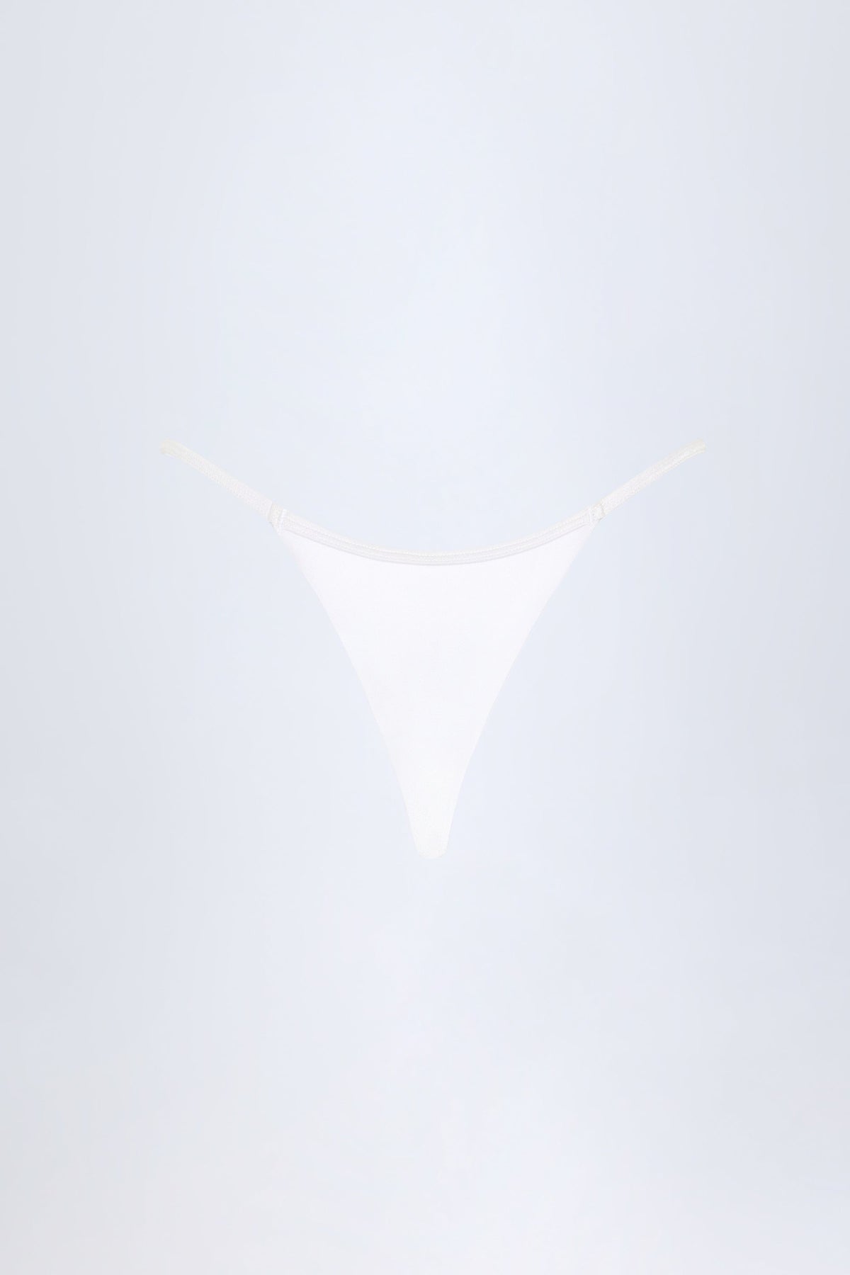 Chic Charm-Detail Thong Bikini Bottoms in White