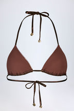 Chic Panelled Bikini Bra in Bronze Gold