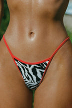 Chic Thong Bikini Bottoms in Zebra Print