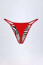 Chic Thong Bikini Bottoms in Zebra Print